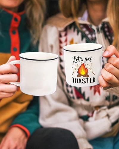 Nefelibata Camping Gifts Ceramic Coffee Mug Set of 4 Happy Campers Tea Cups | Travel Holiday Campfire Coffee Cup for Coffee, Tea & Hot Cocoa Outdoor Anniversary Wedding Christmas Camping Lover Gifts thumbnail 6