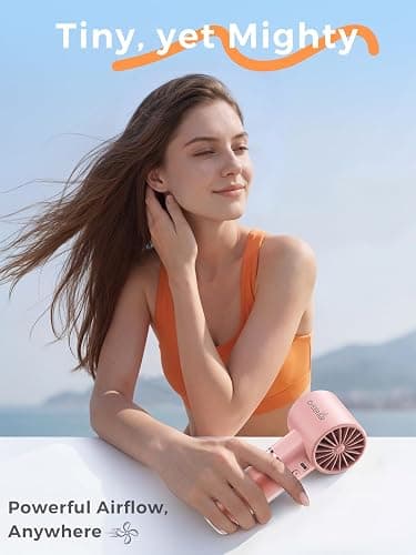 Cheerair Handheld Portable Fan, 6-Speed Powerful Mini Personal Fan, Rechargeable 5000mAh Battery with Up to 15 Hours Runtime, Pocket Turbo Fan with Smart LED Display, Ideal for Travel, Camping, Makeup thumbnail 3