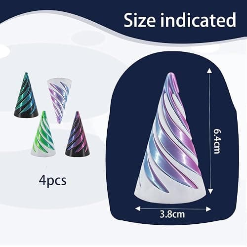 4 Pcs Spiral Cone Fidget toy, 3D Printed Fidget Toys, Impossible Cone Figet Toys, Beautiful and Durable Figet Toys Suitable for use at Home School Office and Outdoors thumbnail 3