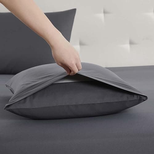 Clara Clark King Sheets, 6 Piece Set - Hotel Luxury Sheets for King Size Bed, Super Soft Bedding Set, King Size, Charcoal Gray thumbnail 3