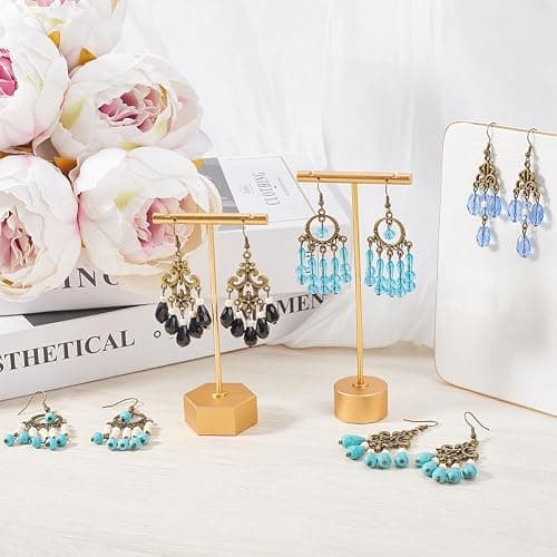 SUNNYCLUE 1 Box 10 Sets Chandelier Earring Making Kit Tibet Style Bohemian Charms Boho Earrings Bulk Lucky Turquoise Bead Glass Beads for Jewelry Making Kits DIY Dangle Earrings Women Adult Supplies thumbnail 2