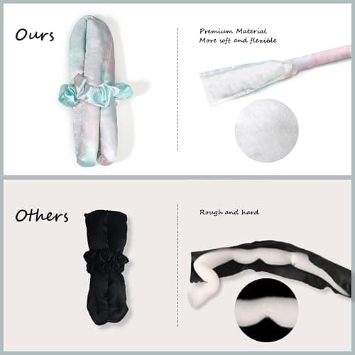Satin Heatless Hair Curler Set for Overnight Waves - Friendly Curling Rod & Headband, No-Heat Natural Curls Hair Rollers (Dream Nebula) thumbnail 7