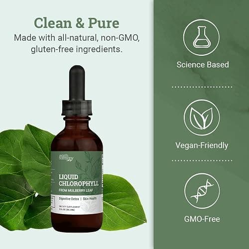 Liquid Chlorophyll, Liquid Drops for Immune System Support, Natural Internal Deodorant - Vegan Chlorophyll Drops with Organic Glycerin - Clorofila Liquida, Chlorophyllin Detox Cleanse (1 mL) thumbnail 4