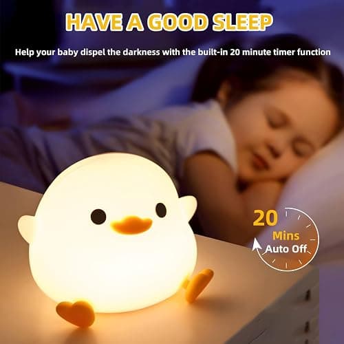 Daixinde Dodo Duck Night Light, Cute Duck Lamp, Rechargeable Dimmable Nightlight, Silicone LED Bedside Lamp Nursery Nightlight with 20 Minutes Timer and Touch-Sensitive for Bedrooms, Living Room thumbnail 4