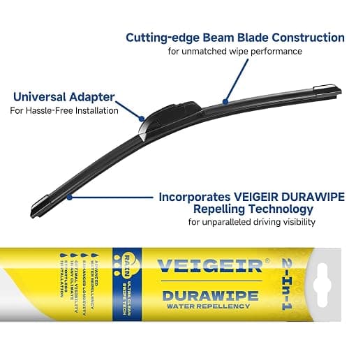 VEIGEIR 22 inch + 22 inch Windshield Wiper Blades Compatible with F150 2022-2009,Silverado 1500 2022-2000,Sierra 1500 2022-2019,RAM 1500 2015-2013 Original Equipment Automotive Replacement 2 Pack thumbnail 6