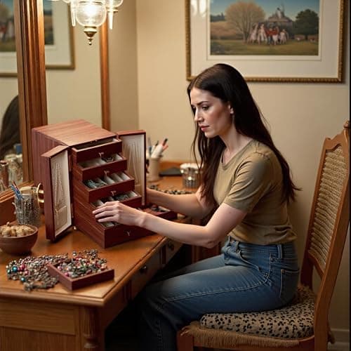 KAOTGOT Jewelry Box for Women Girls, Wooden Jewelry Box Organizer Functional With Drawers, 5 Layers Jewelry Storage Organizer for Earring, Ring, Necklace, Bracelets thumbnail 5