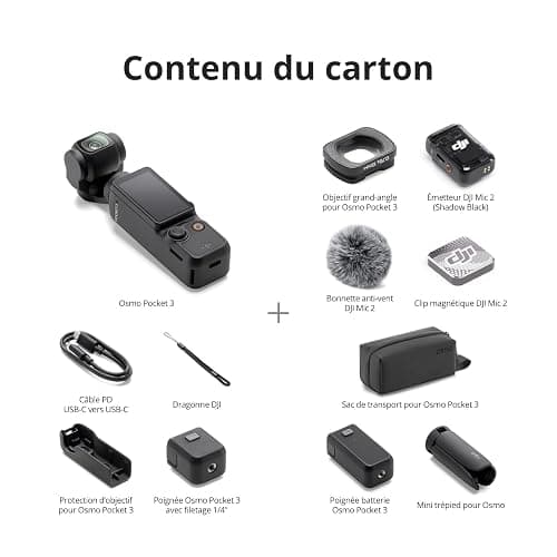 Bundle DJI Osmo Pocket 3 Créateur, Vlogging CMOS 1'' et Vidéo 4K/120 ips | Stabilisation à 3 axes, Suivi Facial/Objet, MAP rapide, avec Micro pour un Son net, Petite Cam. pour Photographie thumbnail 7
