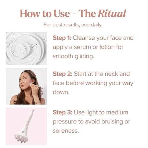 byAVA Gua Sha Face and Scalp Massager, Ceramic Acupressure Sculptor Tool | Lymphatic Drainage, Handmade and Dual-ended: Pointed Tip Depuffs Jaw and Neck, Textured Nodes Melt Tension thumbnail 6