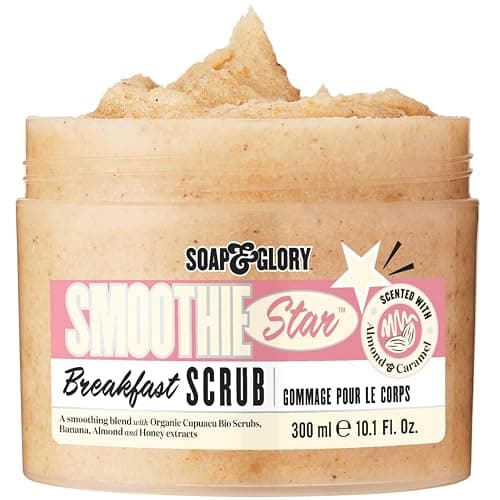 Soap & Glory Smoothie Star Exfoliating Body Scrub - Buff & Smooth Skin - Almond & Caramel Scented Vegan Body Polish - Brightening Scrub with Honey Extract + Sweet Almond Oil (300ml) thumbnail 2