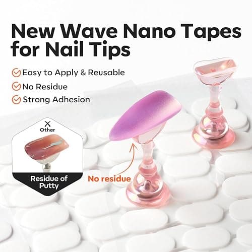 Modelones Nail Stand Set, Magnetic Nail Stands for Press ons False Nail Tips Practice Acrylic Holder with 200pcs Sticky Tabs Strong Metal Base Painting Display DIY & Salon Use Beginner Supplies thumbnail 5