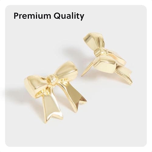 U Brands Mini Fashion Small Push Pins Set, Gold Bows, 8 Count, Office Supplies for Classroom or Office Decor, Cute Pins for Cork Bulletin Boards thumbnail 5
