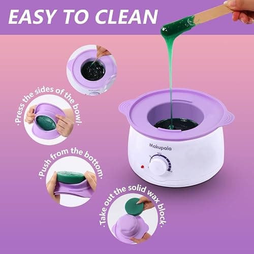 Wax Machine for Hair Removal in Pink Hair Waxing Kit for Women & Men At-Home Use, Silicone Pot, 0.6lb Salon-Grade Brazilian Wax Beads for Face Eyebrow Bikini Armpit Legs Full Body Beginner-Friendly thumbnail 3