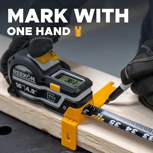 REEKON T1M Utility Digital Tape Measure 16ft (English) – Bluetooth Smart Measuring Tool, 1/32” Accuracy, Saves 1000+ Measurements, LCD Display, 150 Hour+ Battery Life & Rechargeable thumbnail 2