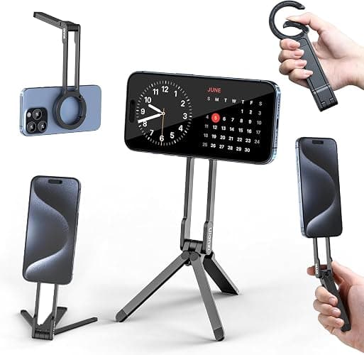 ULANZI MA30 Magnetic Phone Tripod Stand for iPhone with Magnetic Selfie Light White thumbnail 2