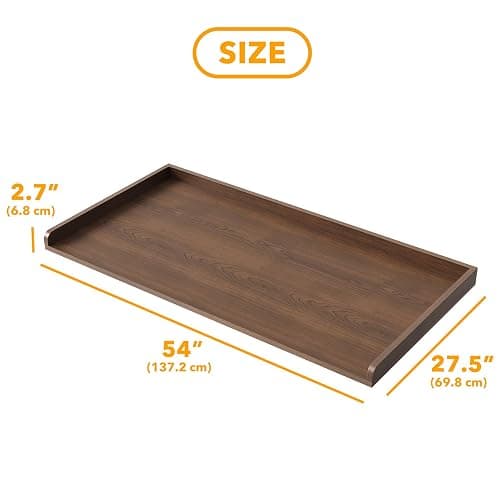 SpaceAid Washer Dryer Countertop, Laundry Wood Shelf Topper with Edge, 54" Width x 27.5" Depth Cover Guard Organizer for Washer and Dryer Laundry Hamper Counter Storage Organization (Brown Wood) thumbnail 2