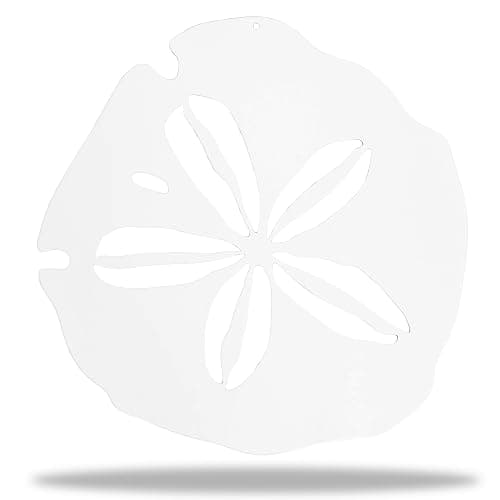 Riverside Designs Coastal Sand Dollar Ocean Beach Metal Art Steel Wall Decor (12", White) - Image 1