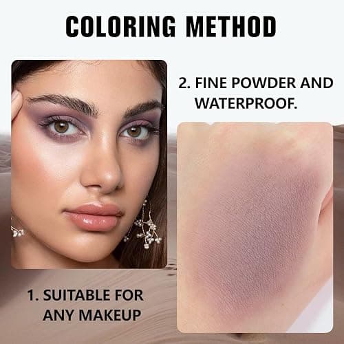 Kaely Taupe Single Eyeshadow Makeup, Blendable Neutral Powder Eye Shadow for Older Women, Lavender Plum Purple Mauve Matte Eyeshadow Palette for Green Eyes Pigmented Waterproof, sombras para ojos, 05 thumbnail 4