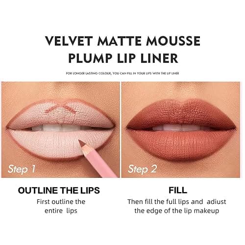 Pakivs 12Pcs Matte Lip Liner Pencil Set,Waterproof Creamy Lip Liner,High Pigmented Non-Stick Cup,Plumping Lip Definer Pencil Lipstick Set,Long-Lasting Smooth and Smudge-proof Natural Lip Pencils Gift thumbnail 3