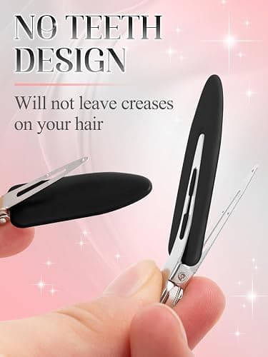 8Pcs No Bend No Crease Hair Clips - Styling Duck Bill Clips Alligator Hair Barrettes for Styling Sectioning Small Gifts for Women Girl Salon Hairstyle Hairdressing Bangs Waves, Black & White thumbnail 3