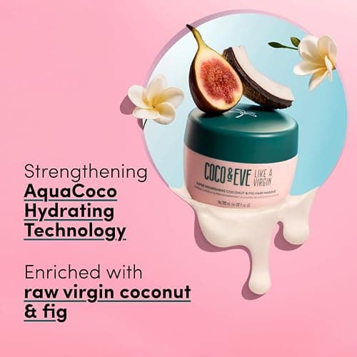 Coco & Eve Like a Virgin Hair Masque - Coconut & Fig Hair Mask for Dry Damaged hair with Shea Butter & Argan Oil for Hair Repair & Hydration | Deep Conditioning Mask Hair Treatment (212 ml) thumbnail 4