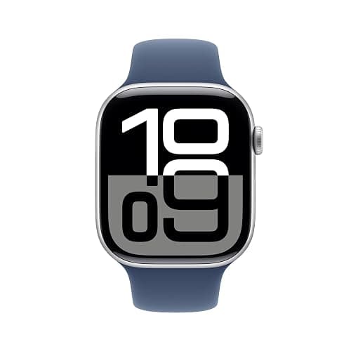 Apple Watch Series 10 GPS 46 mm Smartwatch con cassa in alluminio e cinturino Sport Loop Denim - M/L. Fitness tracker, app ECG, display Retina always-on, Carbon Neutral thumbnail 2