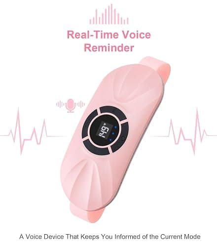 Portable Cordless Heating Pad for Period Cramps, Voice Reminder Menstrual Heating Pad with 6 Heat and 6 Vibration Modes, 3s Fast Heating, Gifts for Her Women Girls, Pink thumbnail 4