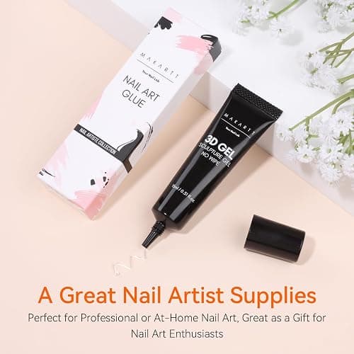 Makartt 3D Gel Nail Art - 15g Rhinestone Glue Gel for Nail Charms, Multifunktionales Skulptur-Nagelgel für DIY-Nageldesign, Nagelschnitzerei Nagelmodellage Hause(Clear) thumbnail 7