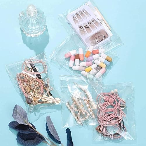 Henyall 300PCS Clear Cellophane Bags (3.5x5.9 Inch) - Self-Adhesive Sealable Plastic Bags,Small Cellophane Bags for Cookies, Candies, Jewelry, Soap, Chocolates & Gift Cards thumbnail 2