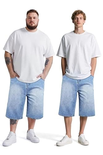 TANDAGI Men Baggy Jorts Y2k Streetwear Loose Fit Hip Hop Skateboard Denim Shorts thumbnail 6