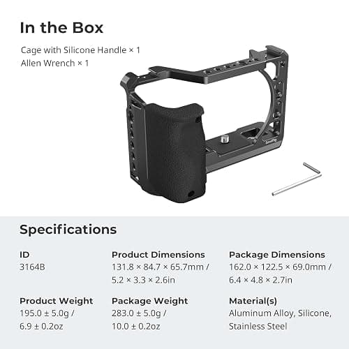 SmallRig Cage with Silicone Handgrip & Cold Shoe for Sony a6100, a6300, a6400-3164 thumbnail 8