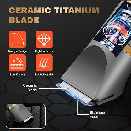 Zivelier Ball Shaver for Men, 3-in-1 Multifunction Body Hair Trimmer & Pubic Shaver with Titanium Blades (No Nicks!), IPX7 Waterproof Electric Razor, LED Display, Wet/Dry thumbnail 2