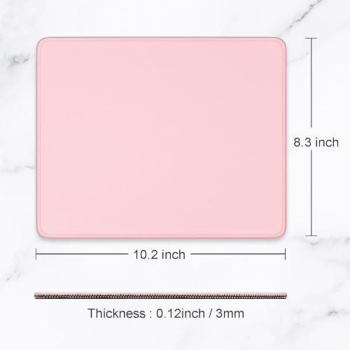 Hsurbtra Mouse Pad, Premium-Textured Square Mousepad 10.2 x 8.3 Inch, Stitched Edge Anti-Slip Waterproof Rubber Pretty Cute Computer Mat for Office Gaming Laptop Women Kids Pink thumbnail 6