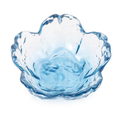 Qianyu Blue Flower Ring Dish Small Key Bowl Aesthetic Glass Trinket Tray Engagement Wedding Ring Holder Plate Room Decor Jewelry Dish Organizing Necklace Earrings for Mom Friend Sister thumbnail 7