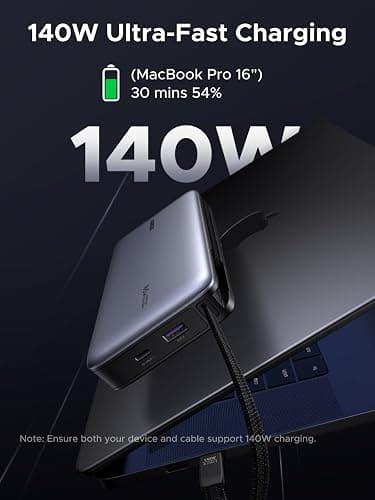 UGREEN Nexode Power Bank, 25,000mAh 165W Laptop Portable Charger with 2 Built-in USB-C Cables, 90Wh Fast Charging Business Travel Battery Pack for MacBook Pro/Air/ipad/iPhone 17/Samsung/Dell/HP/Lenovo thumbnail 3