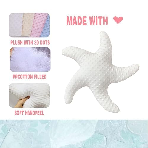 Marble Empire White Starfish Pillow for Couch and Bed, Coastal Decor Throw Pillow, Ocean Beach Theme Accent Pillow for Living Room thumbnail 3