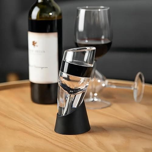D&Slifei Wine Aerator Pourer and Decanter with Unique Aeration Device Quickly Enhances Wine Flavors with Smoother Finish,Best Gifts for Wine Lovers and Sommeliers (Black) thumbnail 4