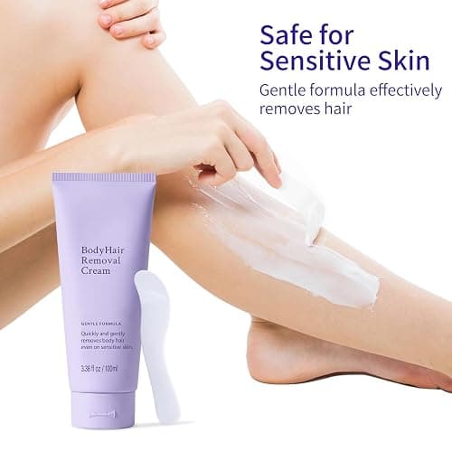 Body & Facial Hair Removal Cream, Gentle Safe for Sensitive Skin, Painless Hair Removal for Women & Men, 3.38 fl oz thumbnail 3