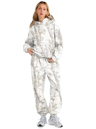 AUTOMET Womens 2 Piece Lounge Sweatsuit Sets Oversized Fall Hoodies & Baggy Jogger Sweatpants thumbnail 2