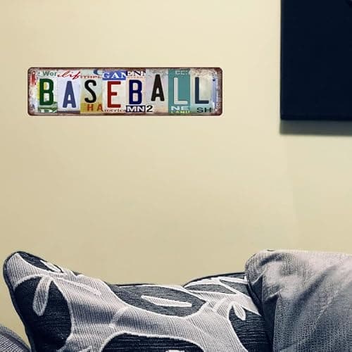 Baseball Wall Decor Baseball Room Decor For Boys Tin Sign Vintage Sports Decor Poster Memorabilia Baseball Street Signs Man Cave Home Room Bar Wall Decor 16 X 4 Inches thumbnail 4