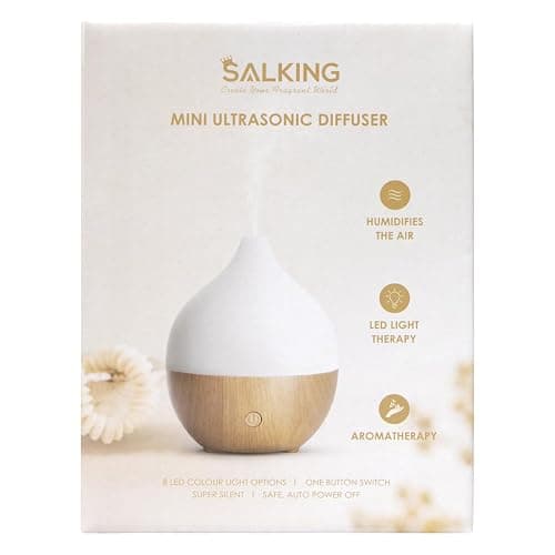 SALKING Essential Oil Diffuser, 100ml Small Aromatherapy Ultrasonic Cool Mist Humidifier with Warm White Lights, Auto Shut-Off Function, for Office Home thumbnail 8