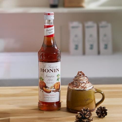MONIN Premium Pumpkin Spice Syrup 1L for Coffees, Frappes and Cocktails. Vegan-Friendly, Allergen-Free, 100% Natural Flavours and Colourings. Perfect for Pumpkin Spice Lattes thumbnail 8