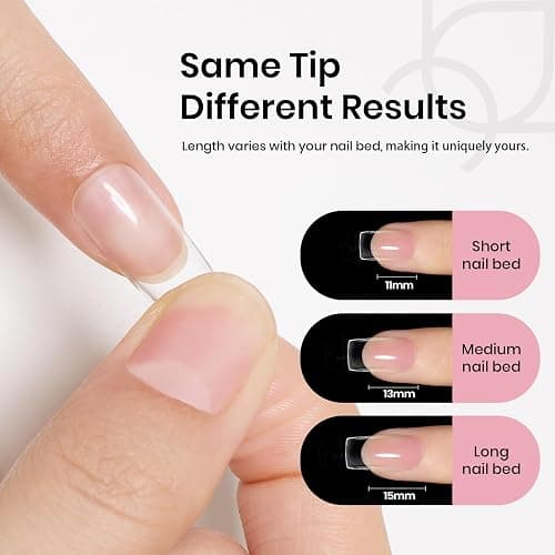 Beetles Gel Nail Kit Short Square with Nail Dehydrator and Primer, 576Pcs Half Matte Etch-X Gel Nail Tips Solid Nail Glue Mini Nail Lamp Acrylic Nail Tips Easy DIY Nail Extension Set Gift for Women thumbnail 7