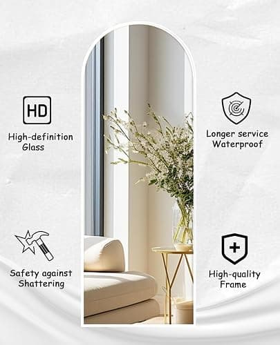 Floor Length Mirror 71"x26"(White) thumbnail 6