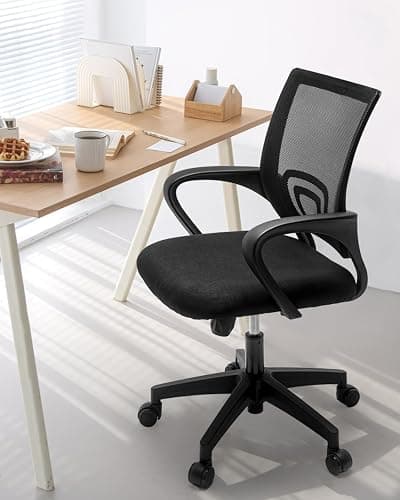 NEO CHAIR Office Desk Computer Chair Ergonomic Mesh Gaming Mid Back Seat with Comfy Lumbar Support Adjustable Height Swivel for Home Task (Black) thumbnail 8