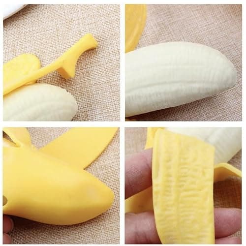 Dhjrefhhd 1Pcs Banana Squeeze Prop Fake Banana Stretchy Fidget Tool Novelty Stress Relief Funny Peeled Fake Banana Fruit Stress Tool Halloween Christmas Party April Fool's Day Decorate thumbnail 7