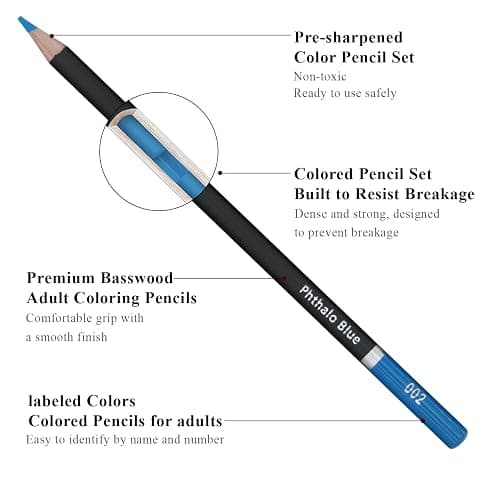 Yagol Colored Pencils for Adult Coloring Books, 72 Color Pencil Set, Soft Core Color Pencils for Adult Coloring Book, Coloring Pencils for Adults - Drawing, Sketching, Blending & Shading-Art Supplies. thumbnail 2