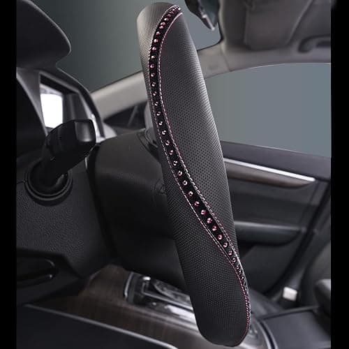 CAR PASS Bling Diamond Leather Steering Wheel Cover, Studded Crystal Rhinestones Universal Fit 14" 1/2-15" Crystal Glitter for Women Sparkle Girl Fit Suvs,Vans,Sedans,Cars,Trucks, Hot Pink Diamond - Hot Pink Diamond thumbnail 5