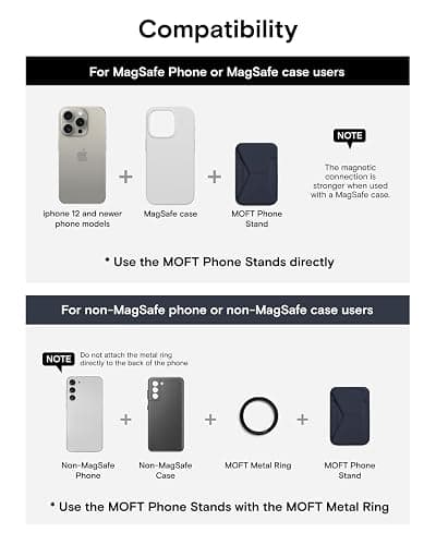 MOFT Magnetic Wallet Stand Compatible with iPhone 17/16/15/14/13/12 Series, Angle Adjustment & Magsafe Compatible MOVAS Phone Stand,Navy Blue thumbnail 8