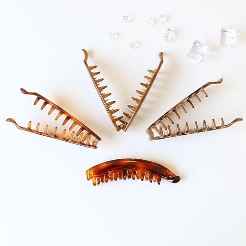 Banana Hair Clips and Clinchers - Fishtail Ponytail Holders, Thick/Fine Hair Combs, Banana Clips and Barrettes for Girls (5 Pcs) thumbnail 7