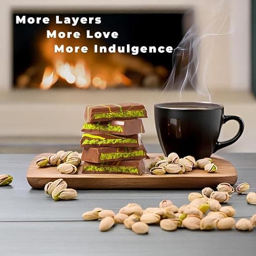 UniqBite Dubai Chocolate Bar Pistachio, Crunchy Loaded Viral Knafeh Chocolate Bar with Pistachio Cream and Kataifi (14 Ounces (2 Pack)) thumbnail 3